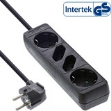 thumbnail of InLine® Steckdosenleiste, 4-fach, 2x Schutzkontakt + 2x Euro, schwarz, 1,5m