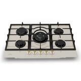 thumbnail of Victoria 5 Gaskochfeld 5-flammig Sabaf-Brenner Glaskeramik Retro-Look Creme