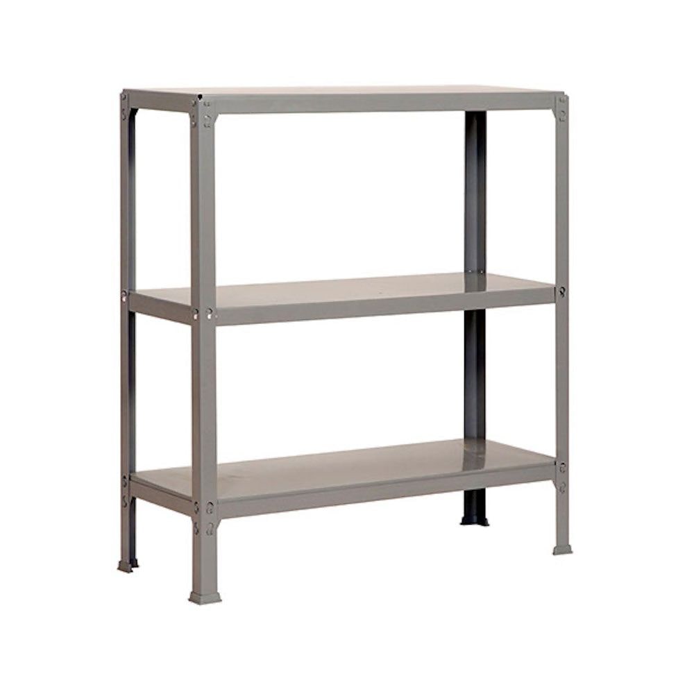 PROREGAL Étagère de vie LIVING KOALA METAL avec 3 étagères | HxLxP 90x80x30cm | Charge du compartiment 150kg | Gris/Gris