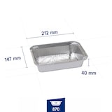 thumbnail of METRO PROFESSIONAL Aluminium bakjes met deksel, aluminium, 870 ml, 50 stuks