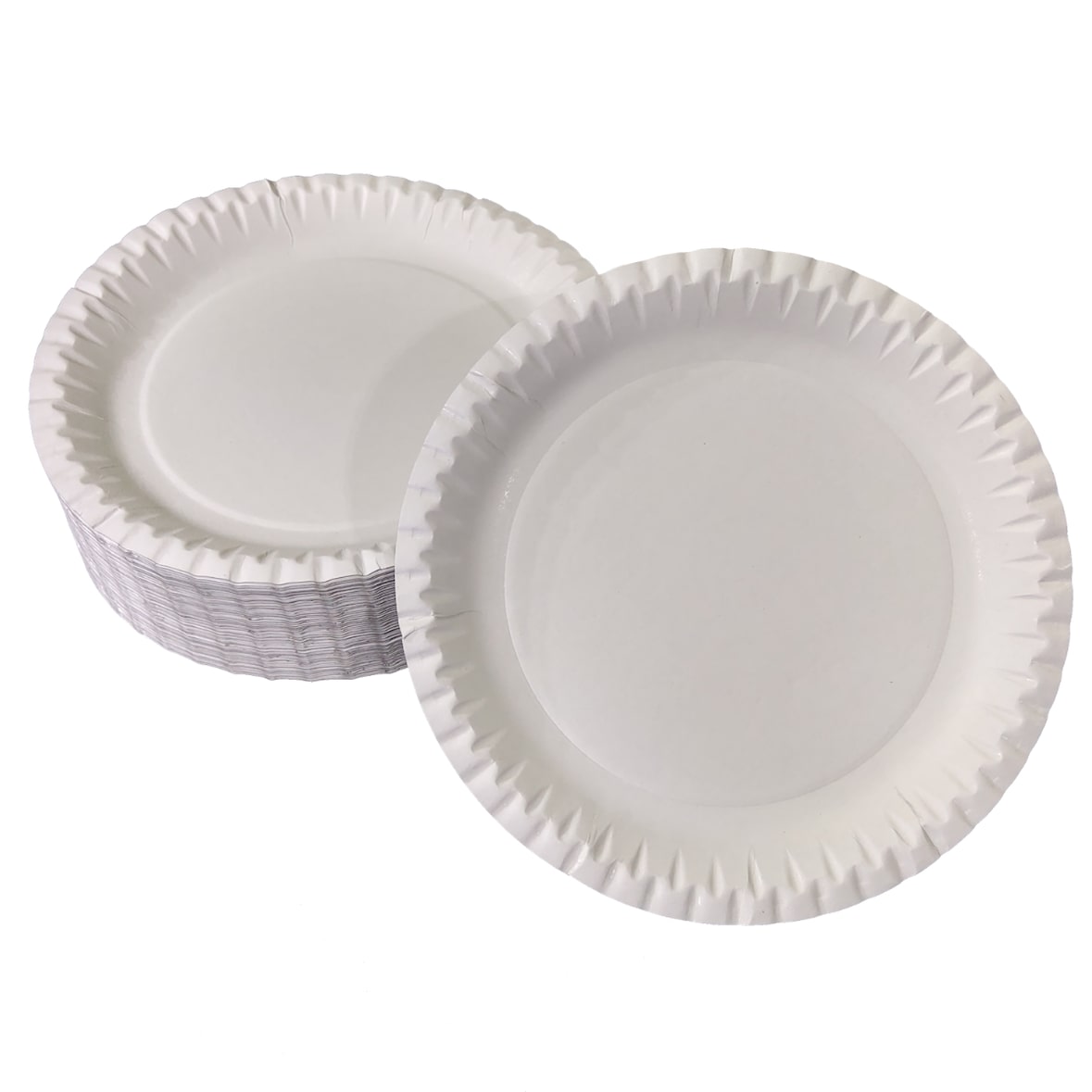 100 flache Pappteller weiß rund Durchmesser 23 cm