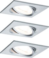 thumbnail of Paulmann LED Einbauleuchte 3-Step-Dim Nova Coin 3-Step-Dim Basisset schwenkbar  eckig 84x84mm 50° Coin 3x6W 3x470lm 230V dimmbar 2700K Alu gedreht