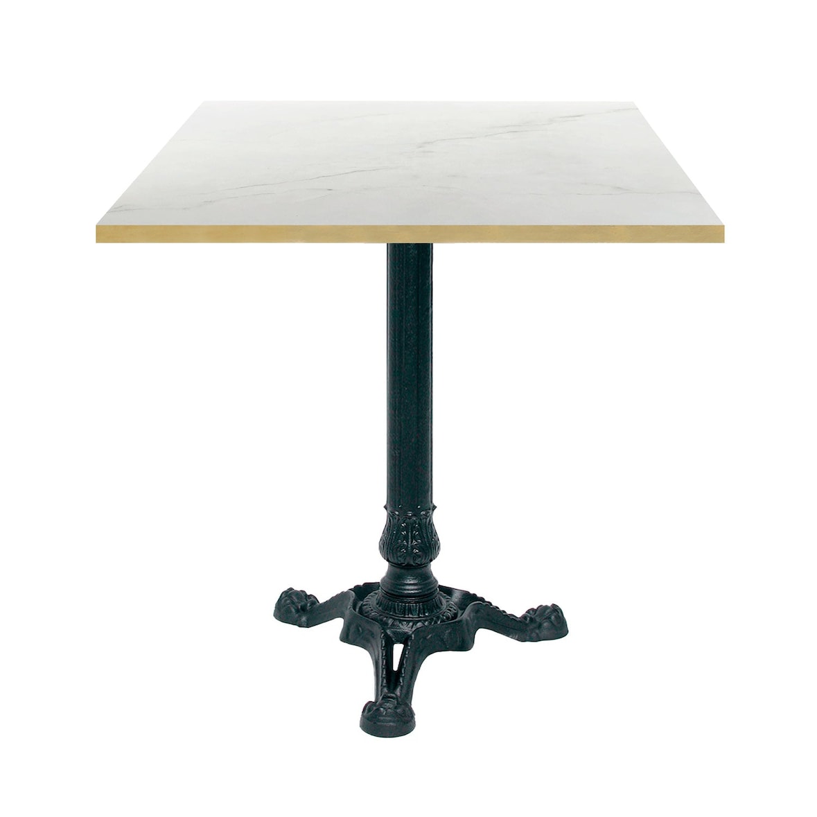 Restootab - Mesa de bistrô 70x70cm mármore paros bordas de latão