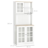 thumbnail of Armario de cocina alacena de cocina con estantes y puertas de vidrio para pequeños electrodomésticos y menaje para comedor sala 80x37x183 cm