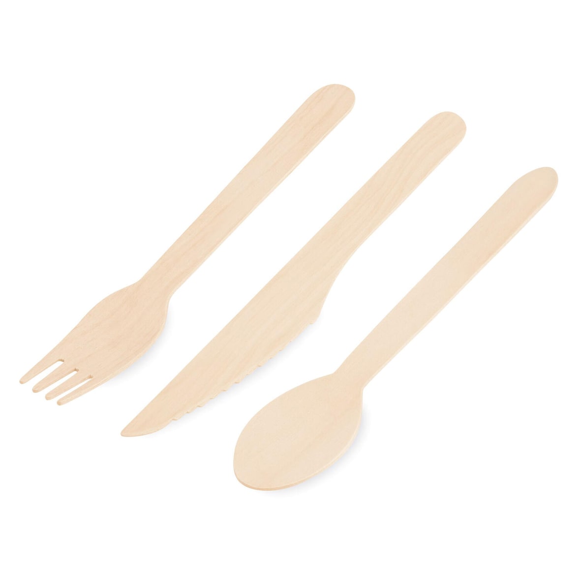 2x Holz Einwegbesteck Set biologisch abbaubar je 100 Gabeln Löffel Messer 300 Stk.