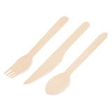 thumbnail of 2x Holz Einwegbesteck Set biologisch abbaubar je 100 Gabeln Löffel Messer 300 Stk.