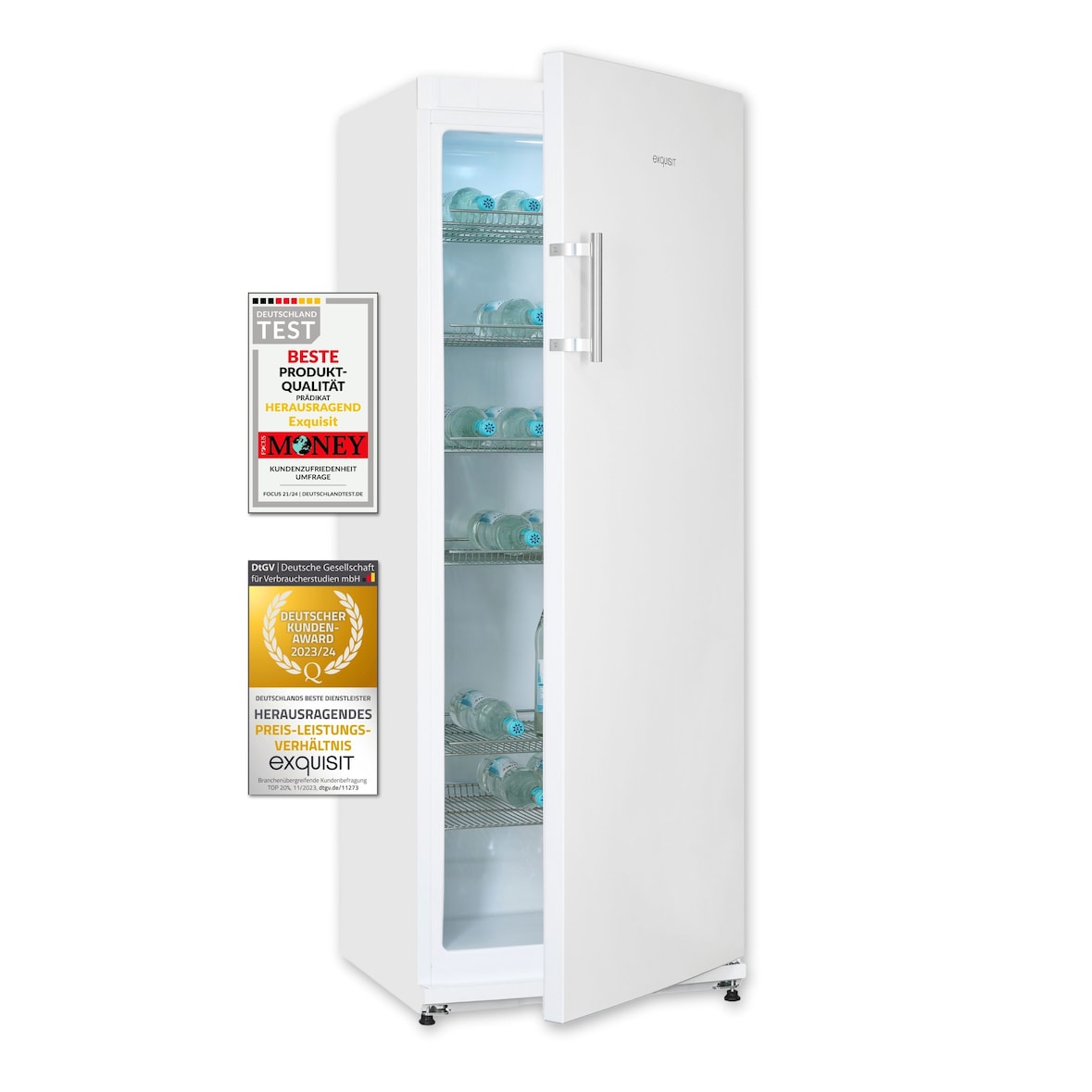 Exquisit Getränkekühler GKS31-V-H-280E weiss | 296 l Nutzinhalt | Weiß