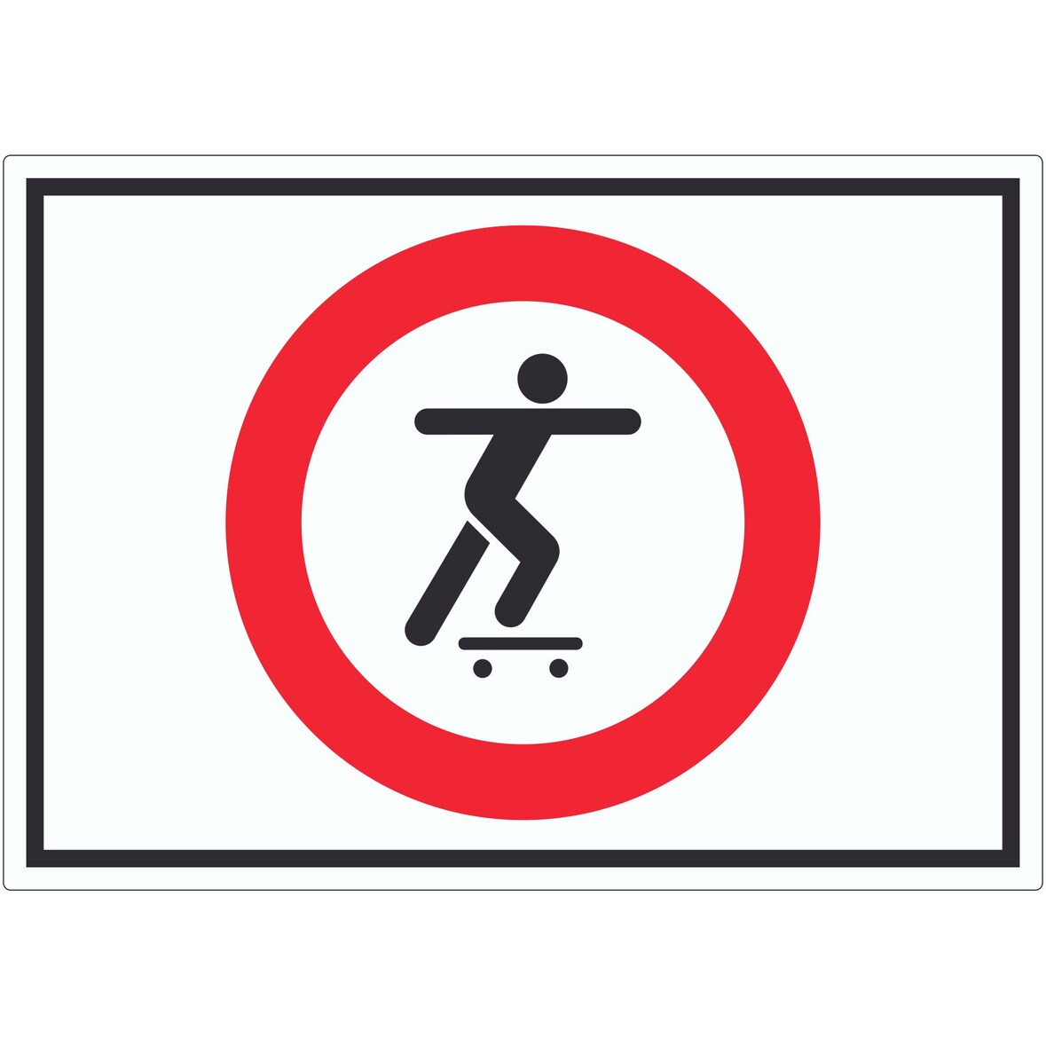 Skateboard fahren verboten Symbol Aufkleber A9 (37x52mm)