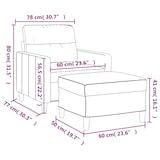thumbnail of vidaXL Sessel mit Hocker Braun 60 cm Stoff
