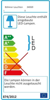 Diese Leuchte enthält eingebaute LED-Lampen, die nicht ausgetauscht werden können.
