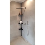 thumbnail of Badregal Teleskopregal 3 Böden Schwarz 70-200 cm lang Eckregal Duschablage Duschregal