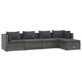 thumbnail of vidaXL 5-tlg. Garten-Lounge-Set mit Kissen Poly Rattan Grau