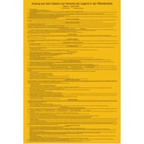 thumbnail of Aushang, Auszug aus dem Jugendschutzgesetz (JuSchG) - 400x590x1.5 mm Kunststoff