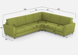 thumbnail of Yasel 3-Sitzer-Sofa (drei 60-cm-Sitze) + Ecksofa + mittleres 2-Sitzer-Sofa (zwei 70-cm-Sitze), Außenmaße L.288x248 grün