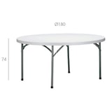 thumbnail of garbar BEETHOVEN Mesa Redonda Plegable Interior, Exterior Ø180 Gris