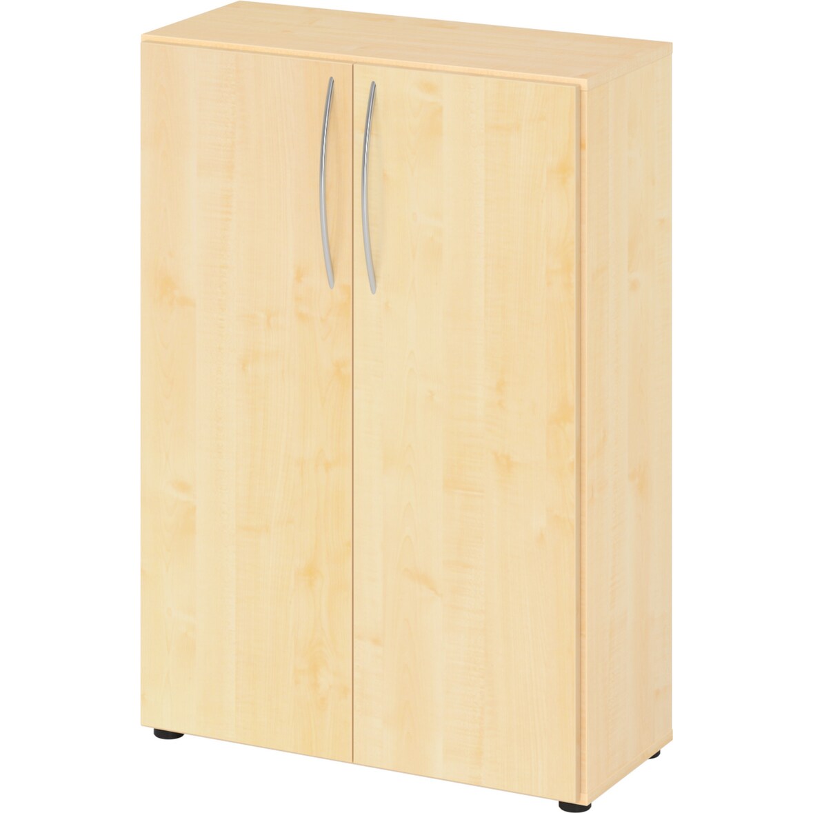 bümö Mehrzweckschrank 80cm breit, Aktenschrank o. Schuhschrank klein, Schrank mit Regal, Kommode in Ahorn aus Holz, Vorratsschrank & Haushaltsschrank