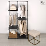 thumbnail of Max Home Armario ropero tela 3 estantes 1 barra para perchas 88x45x167 cm negro