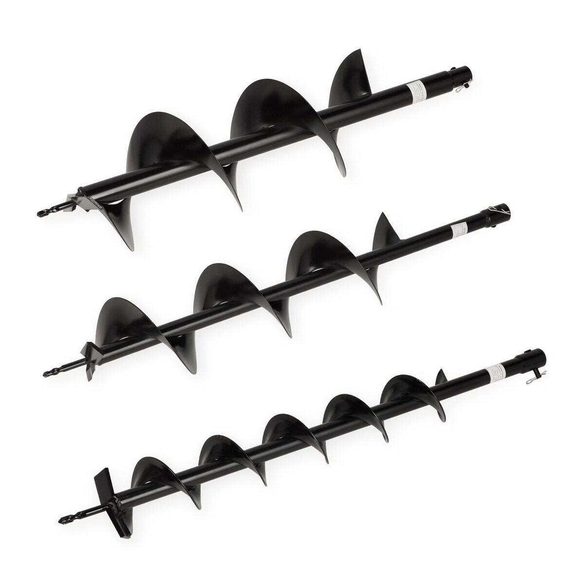 EBERTH Bohrschnecken-Set 100/150/200 mm aus Stahl – Ersatz für Erdbohrer GW2-EBS-S