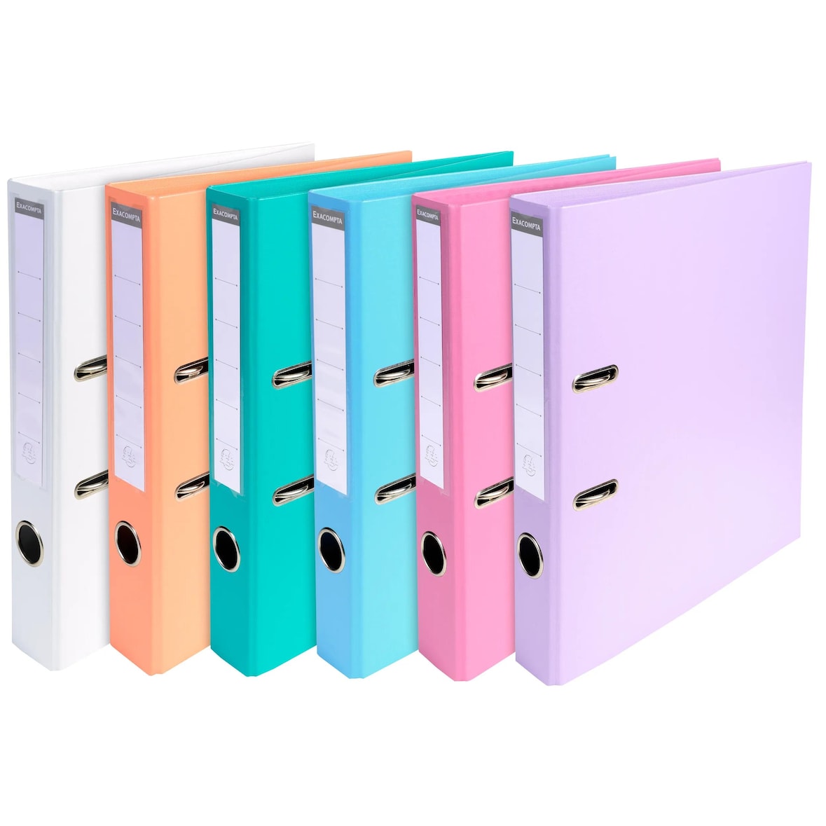 Exacompta  Cod. 53044E - Registratore a leva Prem'Touch dorso 50mm, rivestito con PVC - 29x32cm col. ass.- Conf. da  10 pz.