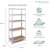 thumbnail of Pack 2 Estanterías Almacenaje y 1 Esquinera Metálicas 180x160*160 cm. Galvanizadas 15 Baldas Ajustables MDF, Carga 175 kg/Estante The Homeweeks