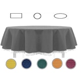 thumbnail of Gartentischdecke mit Fransen Tischdecke rund oval eckig Classic 150x210 cm oval dunkelgrau