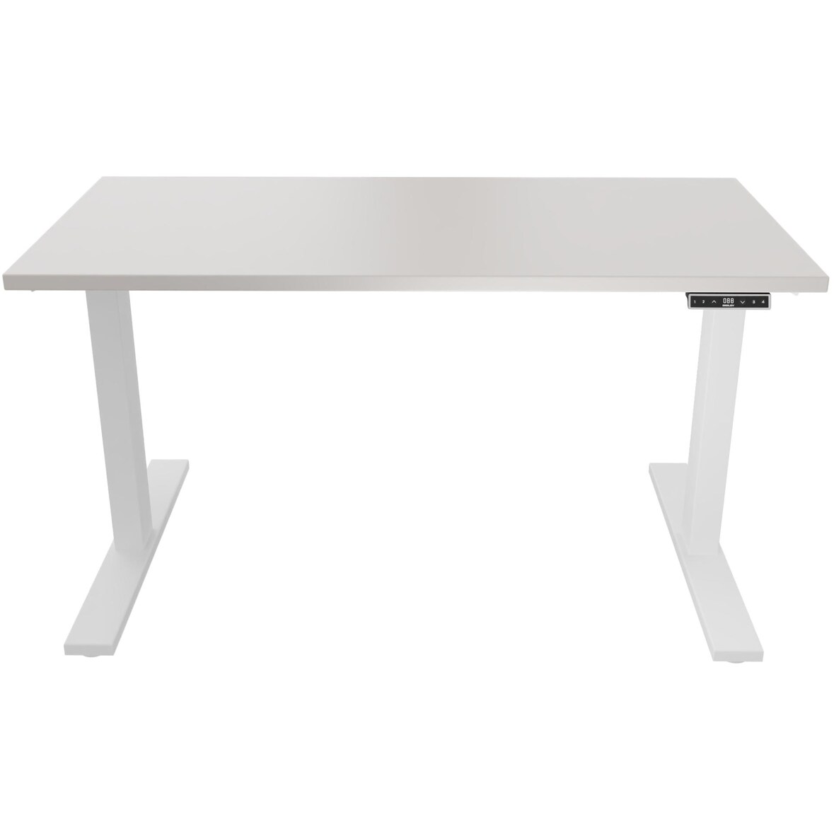 Bisley E-WonderTech elektrisch höhenverstellbarer Schreibtisch 120x60 cm in weiß/lichtgrau - Elektrischer Tisch höhenverstellbar mit Memory-Funktion