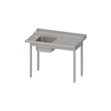thumbnail of Stalgast Edelstahl Zulauftisch, Korbführung mit Gefälle, ohne Grundboden, ein Becken 1300x750x880 mm, Anbauseite rechts, verschweißt