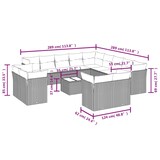 thumbnail of vidaXL 14-tlg. Garten-Sofagarnitur mit Kissen Schwarz Poly Rattan