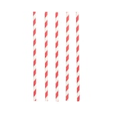 thumbnail of 1000 Trinkhalme Papier Ø 6 mm · 20 cm rot/weiss `Stripes`