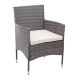 thumbnail of Poly-Rattan Garnitur HWC-F55, Balkon-/Garten-/Lounge-Set Sofa Sitzgruppe ~ grau, Kissen creme