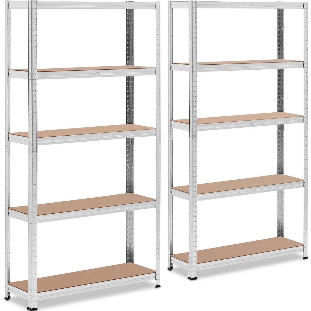 MSW - msw MSW-STSH-33 Étagère charge lourde Étagère métallique Étagère d'atelier 90 x 30 x 180 cm Supporte 5 x 175 kg Gris Lot de 2