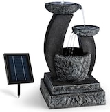thumbnail of Fantaghiro Zierbrunnen Gartenbrunnen 3W Solar LED Polyresin Steinoptik Schwarzer Schiefer