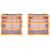 thumbnail of Multi-Schubladen-Organizer 2 Stk. 12 Schubladen | vidaXL : Farbe - Orange und Schwarz