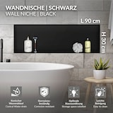 thumbnail of LuxeBath Wandnische Edelstahl 90 × 30 × 10 cm Schwarz – Randlose Duschnische, befliesbares Einbauregal, Duschablage für Badutensilien, großes