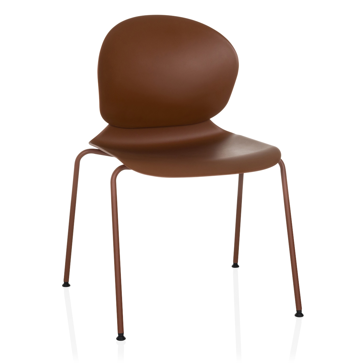 Besucherstuhl / Konferenzstuhl / Stapelstuhl T36 VI Kunststoff / Stahl rotbraun / rotbraun hjh OFFICE