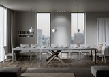thumbnail of Ausziehbarer Tisch 180/440x90 cm Volantis Premium Zement mehrfarbige Beine 4/C