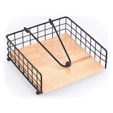 thumbnail of WellHome - Servethouder van metaal en bamboe in zwart 19x19x7 cm - A-mesa