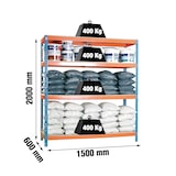 thumbnail of Simon Rack Estanteria Industrial, 2000x1500x600 mm, 400 kg de Punto Flexión, 4 Estantes Madera, Azul/Naranja/Madera - SimonTaller