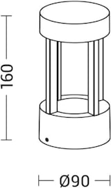 thumbnail of Außenwandleuchte HANG Grau LED 7W 360° IP65 3000K CRI90 - Rossini Group, Wandleuchte für Architekturbeleuchtung
