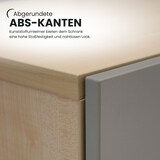 thumbnail of bümö Schwebetürenschrank, Sideboard Weiß/Silber - Büromöbel Sideboard Holz 160cm breit, 42cm schmal, Büro Schrank mit Schwebetür für Flur oder als
