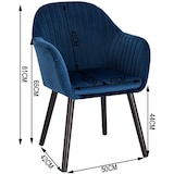 thumbnail of Helloshop26 - Poltrona de descanso cadeira de jantar em veludo e madeira azul 19_0000193