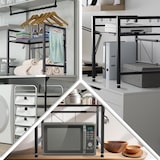 thumbnail of Mikrowellenregal Marana stufig schwarz/2-stufig