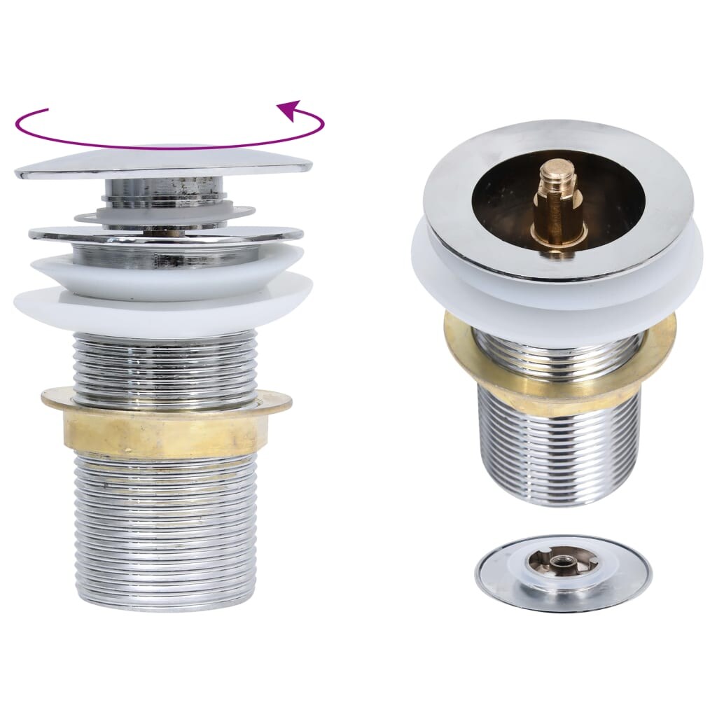 vidaXL Afvoer pop-up zonder overloop 6,4x6,4x9,1 cm chroomkleurig