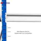 thumbnail of PROREGAL Weitspannregal MAXIMUS | Grundregal | HxBxT 350x225x40cm | 7 Ebenen | Spanplatten-Fachboden | Fachlast 375kg | Lichtblau/Lichtgrau