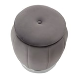 thumbnail of Pouf con contenitore in tessuto grigio Ø cm 43x43