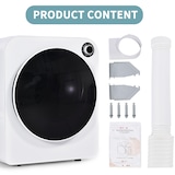 thumbnail of Ablufttrockner 3 kg Kapazität 830W in Weiß mit Dreifachfilter, 5 Programmen, platzsparend, ideal für kleine Wohnungen und Wohnheime