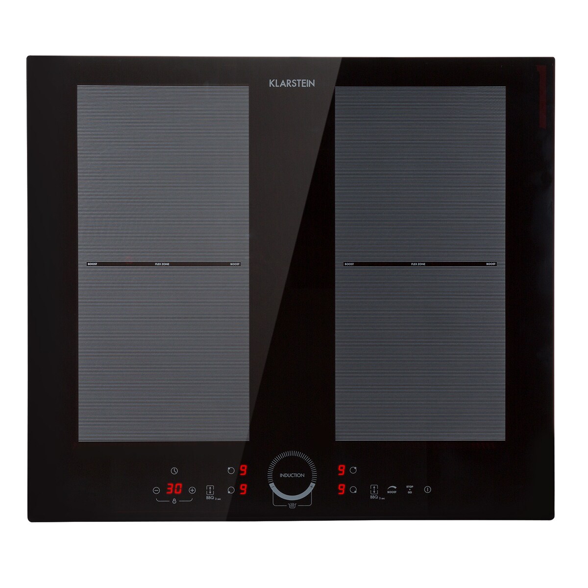 Klarstein Delicatessa 60 Einbaukochfeld Induktion 4 Zonen 7000W Glaskeramik Schwarzes Glas