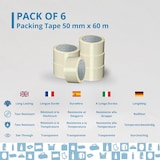 thumbnail of 6 Rollen Transparante Plakband 50mm x 60m | Verpakkingsplakband, Sterk Plakband