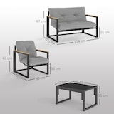 thumbnail of Outsunny-Gartenmöbel Set-114L x 70B x 67H cm-Hellgrau