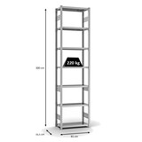 thumbnail of PROREGAL Fachbodenregal Stecksystem | Grundregal | HxBxT 300x75x30cm | 7 Ebenen | Fachlast 220 kg | Beidseitig nutzbar | Verzinkt